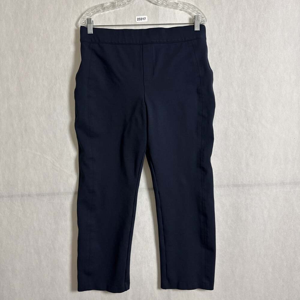 Spanx Women's XL Petite Dark Blue Slim Straight Ponte Pull On Compression Pants